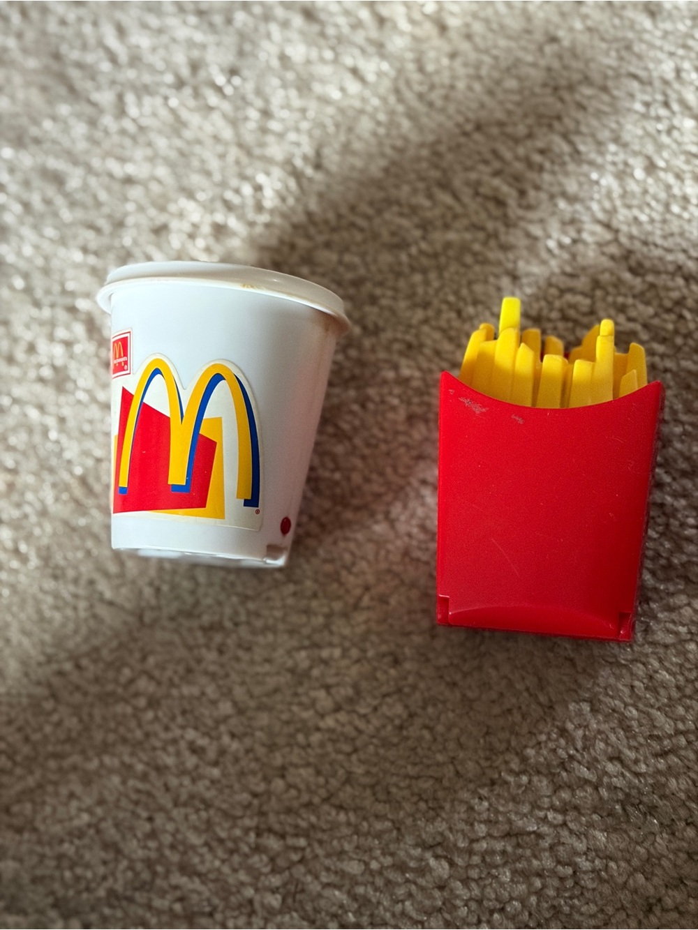 McDonald's White Cup with Red Fries Toy Set